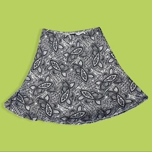 Vintage Funky Black and White/Ivory Print Skirt